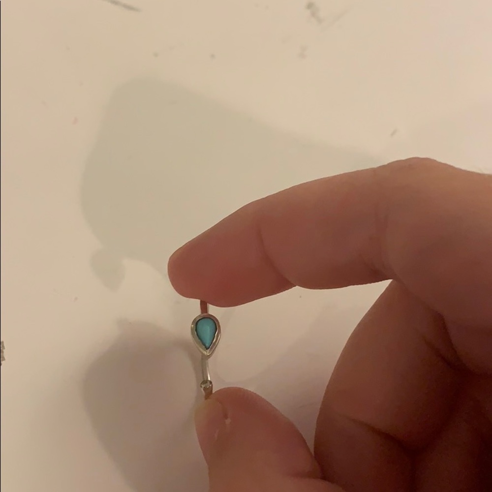 Teardrop silver ring